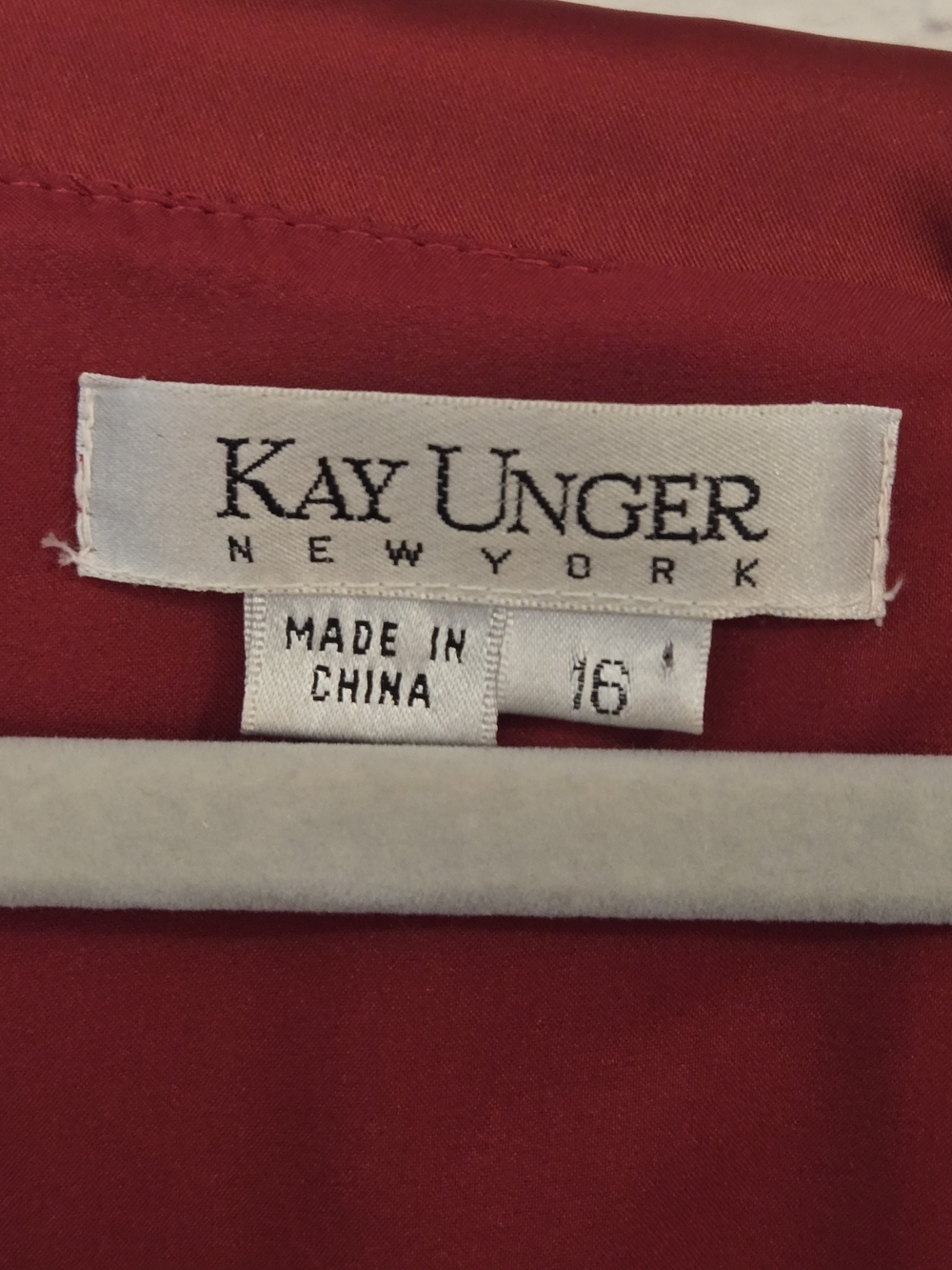 Kay Unger Women's Red Cocktail Dress 16